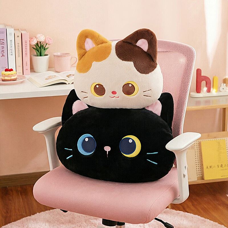 Cute Tan Makapadinayew Tri-Color Cat Tan Black Cat Pillow Tan Plush Toy